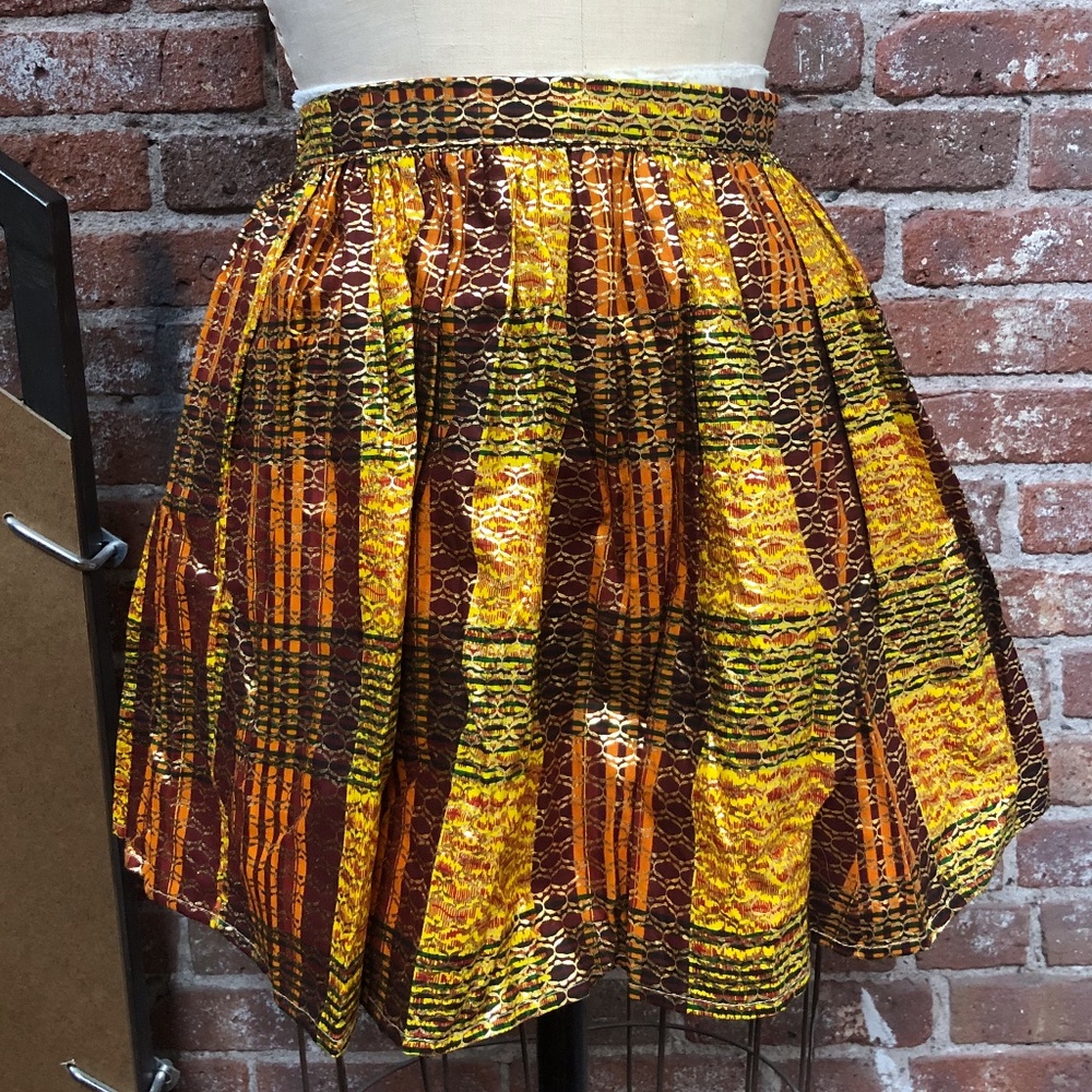 American App.cotton metallic print skirt, Size S,